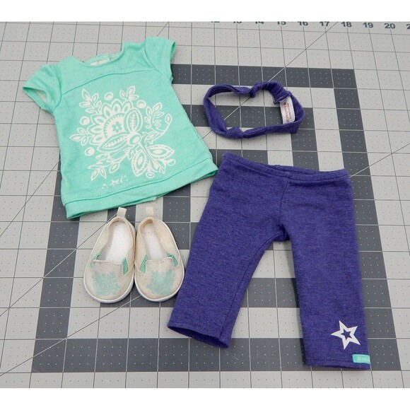 American Girl Tropical Bloom Outfit Truly Me Shirt Pants Shoes 2013 Retired - Picture 1 of 6